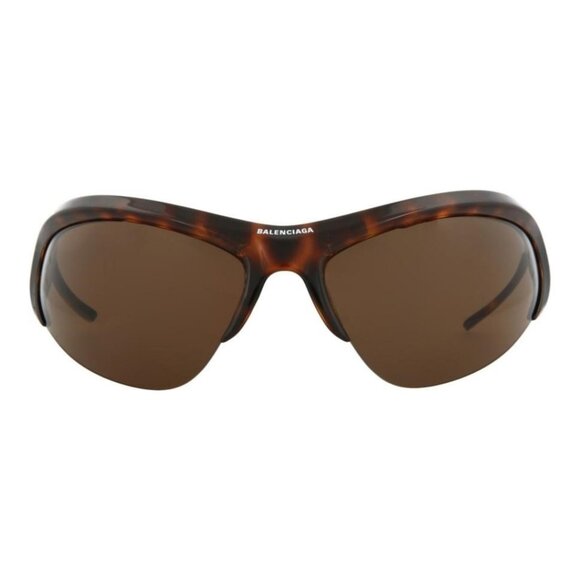 Balenciaga Unisex Shield/Wrap Havana Silver Brown Fashion Designer Eyewear - Picture 1 of 4